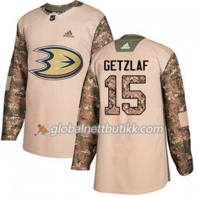 Anaheim Ducks Hockeydrakt Ryan Getzlaf 15 2017-2018 Camo Veterans Day Practice Adidas Authentic - Herre